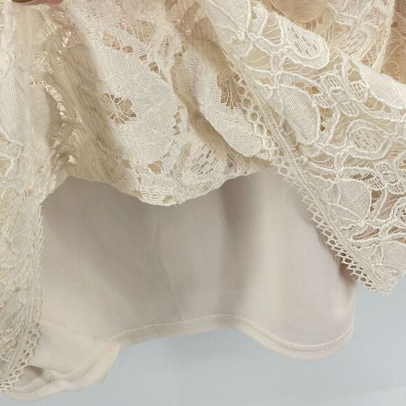 Liz Claiborne Womens Sheath Dress Lace Lined Short Sleeve Mini Cream Size 14 - Picture 5 of 9